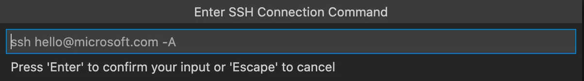Enter SSH Connection Command
